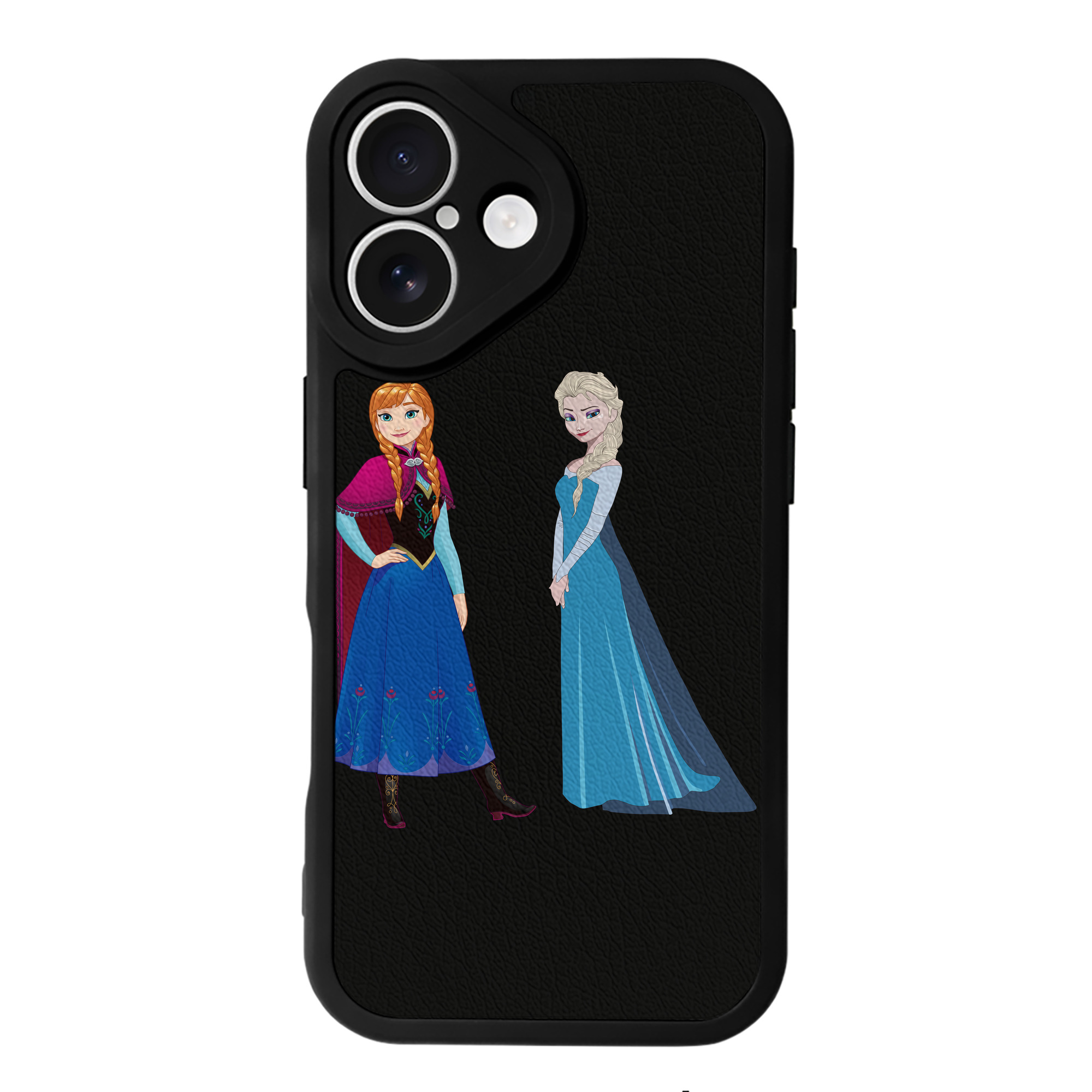 （画像用） アナと雪の女王 アンナ エルサ Frozen Anna Elsa 【iPhone 16シリーズ対応】シリコンスマホケース（レザー調） 材質：シリコン